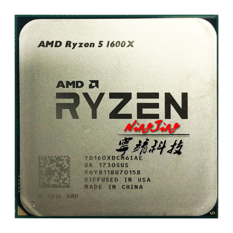 AMD Ryzen 5-1600x R5 3.6 GHz, Six cœurs à douze fils, processeur d'unité centrale W L3 = 16M YD160XBCM6IAE, prise AM4 ► Photo 1/1