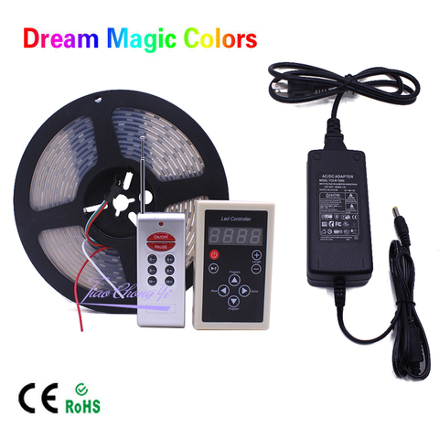 Chase Dream couleur magique, DC12V, 5M, éclairage bande RGB 5050, WS2811 IC LED, avec télécommande RF, 12V 5A, alimentation LED ► Photo 1/6