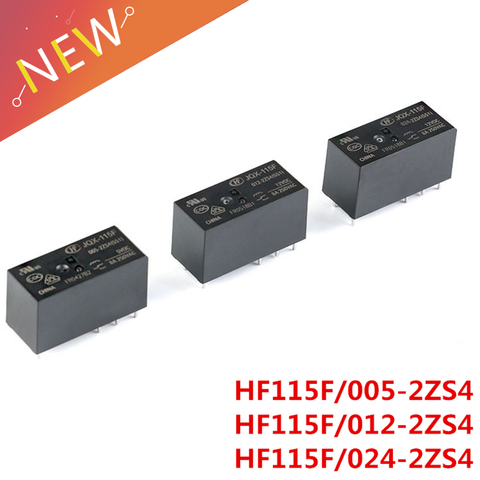 Relais HF115F 012-2ZS4 JQX-115F 024-2ZS4 HF115F-012-2ZS4-12VDC JQX-115F-024-2ZS4 005-2ZS4 12VDC DC5V 12V 24V 8A 250VAC 8Pin ► Photo 1/4