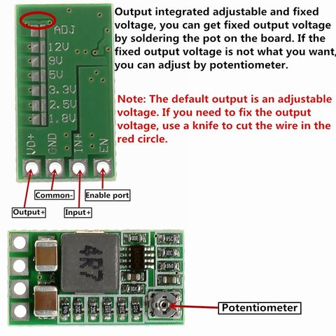 Module d'alimentation électrique Ultra-petit DC-DC, convertisseur Buck 3a réglable, 1.8V 2.5V 3.3V 5V 9V 12V pour kit de bricolage Arduino ► Photo 1/5