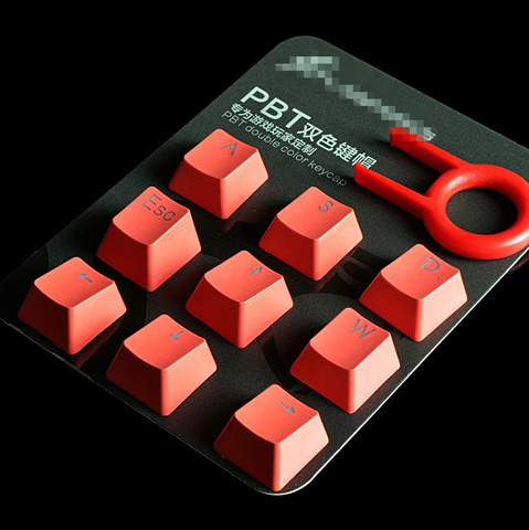 Porte-clés PBT Double couleur, clavier mécanique rétro-éclairé, clavier ESC WASD et Direction, 9 clés/paquet ► Photo 1/2