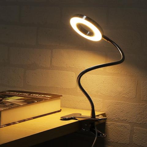 Lampe de bureau LED avec pince, lampe de table USB pour étude
