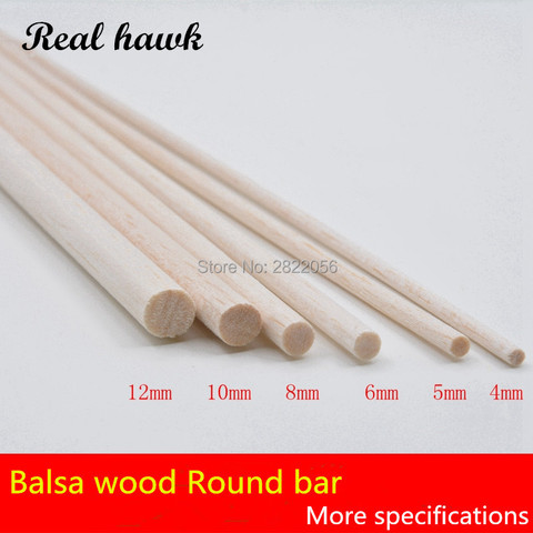 Tiges de tige en bois de Balsa AAA +, 250mm de long, diamètre D4/D5/D6/D8/D10/d12 mm, pour modèle d'avion/bateau, bricolage ► Photo 1/5