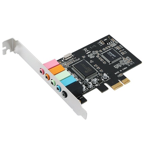 Carte son PCIe 5.1, carte Audio PCI Express Surround 3D pour PC avec performances sonores directes élevées et support à profil bas ► Photo 1/6
