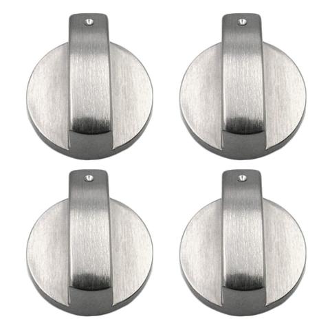 4 pièces poêles cuisinière boutons, bouton de four, 6mm universel argent cuisinière à gaz boutons de commande adaptateurs four rotatif commutateur Surface de cuisson ► Photo 1/6