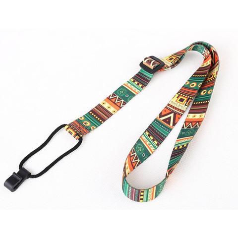 Muspor Hawaii sangle de guitare motif ethnique réglable en Nylon pince sur ukulélé sangle ceinture élingue avec crochet ukulélé accessoires de guitare ► Photo 1/5