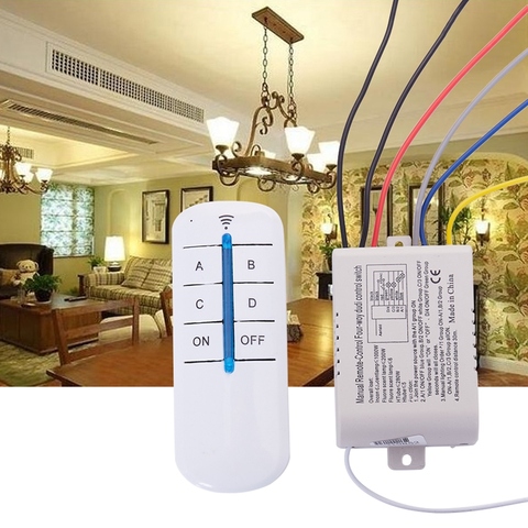 4 voies lampe de lumière numérique sans fil télécommande interrupteur marche/arrêt 220V ► Photo 1/6