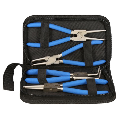 4 pièces/lot interne professionnel externe droit plié Circlip Snap anneau pinces outils accessoire ensemble 7 pouces nouveau ► Photo 1/6