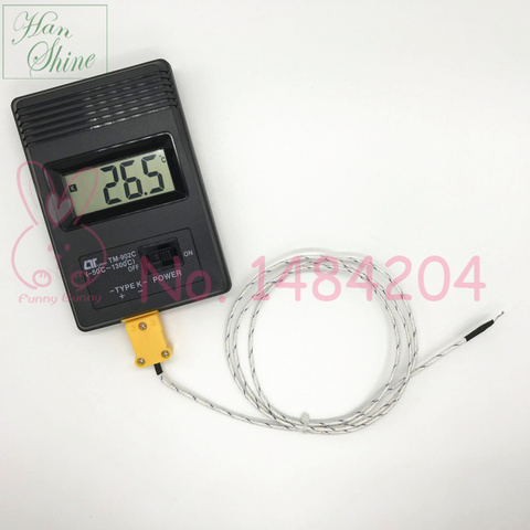 Thermomètre numérique portable 902C compteur de température avec Thermocouple de Contact de Type K 1 m-50 ~ 1300C degré de résolution 0.1 C ► Photo 1/3