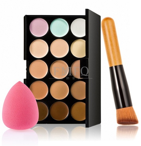 Correcteur + fond de teint brosse Kit de maquillage à base de crème professionnel Contour Palette maquillage ensemble Pro Palette brosse éponge bouffée ► Photo 1/6