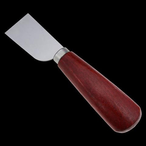 Couteau à découper le cuir en acier inoxydable, outil artisanal avec manche en bois, outil professionnel de découpe du cuir ► Photo 1/6