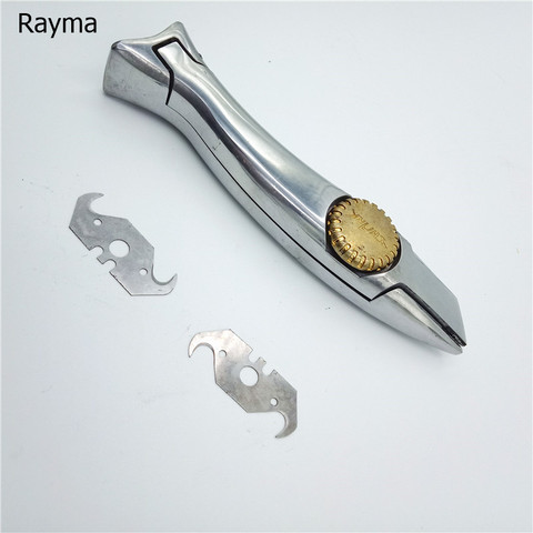 Rayma-couteau de sol en PVC en forme de dauphin, coupeur de sol, manche en alliage de Zinc-aluminium, pour tapis avec 2 lames ► Photo 1/5