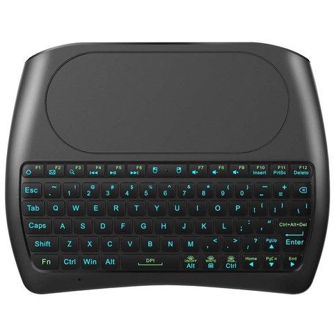 Mini clavier sans fil D8 Pro i8 2.4GHz, pavé tactile, rétro-éclairage 7 couleurs, pour BOX Android TV, anglais, russe ou espagnol ► Photo 1/6