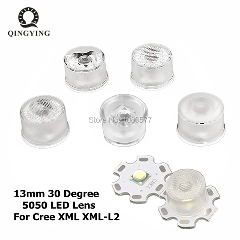 100 pièces 13mm CREE LED lentille 30 degrés optique PMMA lentilles support SMD 5050 XML XML2 XML-L2 Plano réflecteur collimateur ► Photo 1/1