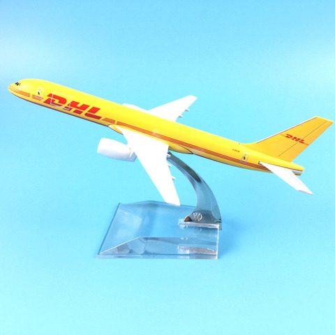 16cm avion modèle avion modèle DHL livraison Express avions Boeing 757 avion modèle 1:400 métal moulé sous pression avion jouet cadeau gratuit ► Photo 1/6