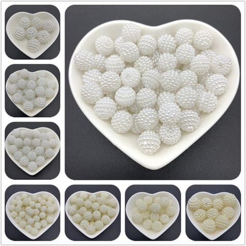 Bayberry perles en Imitation 10mm 12mm 14mm 20mm, perles rondes, grosses et en acrylique, adaptées à la fabrication de bijoux en Europe ► Photo 1/6