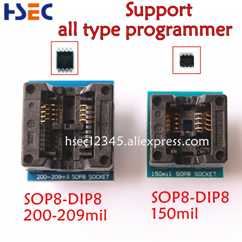 XGecu 2 pcs sop8 à dip8 adaptateur sop8 150mil + 200mil prise soic8 dip8 adaptateur pour CH341A RT809F RT809H TL866II PLUS Programmeur ► Photo 1/5