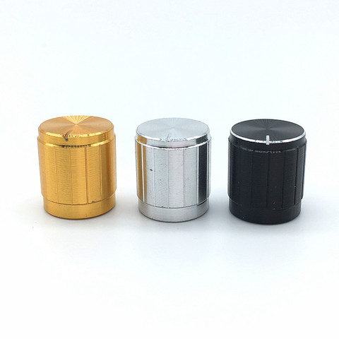 Pommeau de potentiomètre en alliage d'aluminium, disponible en noir, or, argent, 15mm X 17mm, 5 pièces ► Photo 1/6
