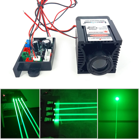 Module Laser à Diode verte, pour éclairage de scène, rideau Laser pour salle d'évasion, chasse et animaux, 200mw, 530nm ► Photo 1/5