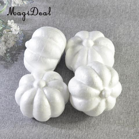 10 Pcs Solide Blanc Halloween Citrouille Polystyrène Polystyrène Mousse Artisanat pour Enfants DIY Modélisation Artisanat Halloween Décor Ornements ► Photo 1/6