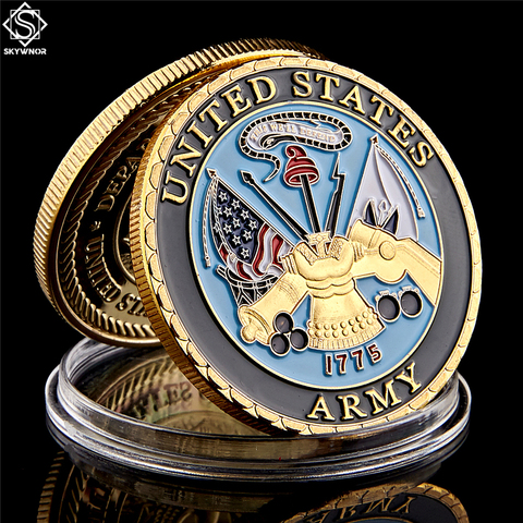 Pièce de défi militaire américaine | Pièce de monnaie colorée Marine Corps plaqué or, médaille, pièce commémorative ► Photo 1/6