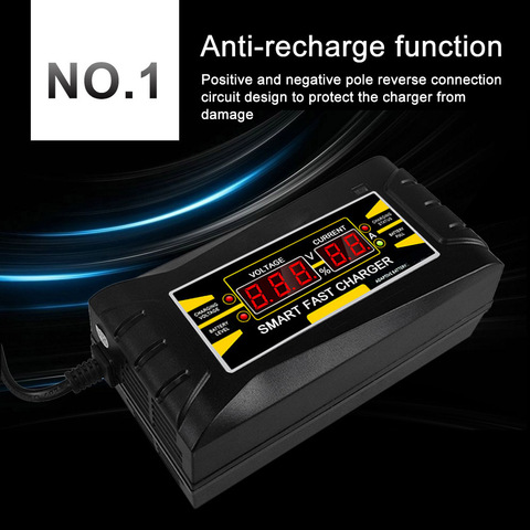 Batterie intelligente pour voiture | Batterie complète, automatique rapide, Charger12V 10A 6A acide plomb/GEL, écran LCD, prise européenne US ► Photo 1/6