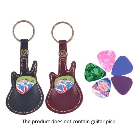 Porte-clés plectres de guitare en cuir PU, porte-clé, sac plectres, fournitures d'étui ► Photo 1/6