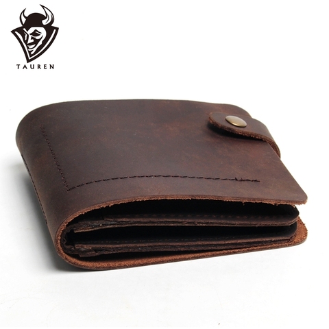 Portefeuille Vintage Crazy Horse en cuir véritable pour hommes, fait à la main, mode Style rétro, pochette ► Photo 1/6