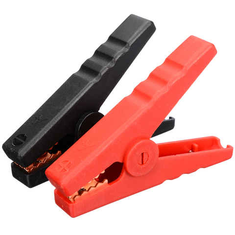 Pince Crocodile pour batterie de voiture, 2 pièces, 100a, rouge, noir, isolée ► Photo 1/6