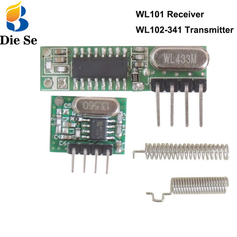 Module RF 433 Mhz, kit récepteur et émetteur avec antenne pour Arduino uno, kits de bricolage pour télécommande 433 mhz ► Photo 1/6