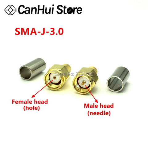 Connecteur Coaxial SMA mâle/femelle à sertir, fiche SMA-J-3.0 RF, pour RG58 LMR195 RG-400 RG-142 50-3 câbles RF SMA, 5 pièces ► Photo 1/6