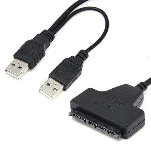 Nouveau USB 2.0 à 2.5 pouces 22 7 + 15 série ATA SATA 2.0 HDD/SSD TAT adaptateur USB TAT vers USB câble adaptateur ssd adaptateur ► Photo 1/6