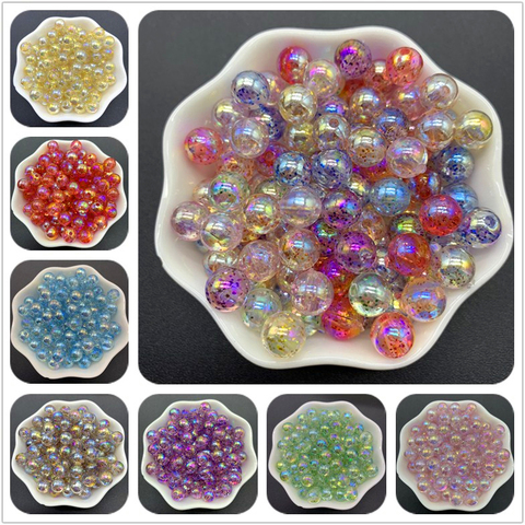 Perles rondes en acrylique, couleur ABS, 8mm, 10mm et 12mm, pour la fabrication de bijoux, accessoires d'espacement pour la fabrication de bracelets, bricolage, breloques, collier, Bracelet, boucle d'oreille ► Photo 1/6