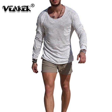 T-shirt manches longues col rond pour Homme, sport, Sexy, grande taille, sport, automne, livraison directe ► Photo 1/6