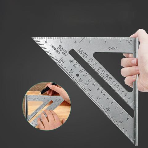 Règle triangulaire 90 degrés épaississement Angle règle en aluminium travail du bois triangulaire alliage charpentier mesure carré Triangle règle ► Photo 1/5
