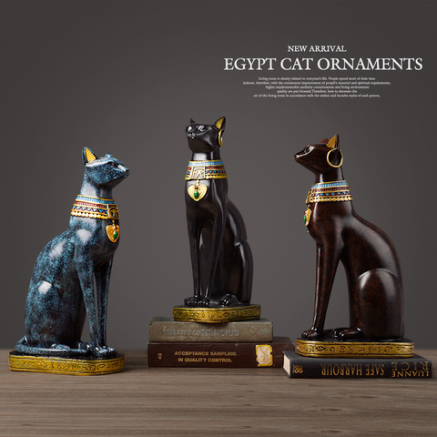 Statue en résine pour chats égyptiens, artisanat vintage, décoration de maison, moderne, Vintage, Baster déesse, dieu du pharaon, figurine pour ornements de table, cadeau ► Photo 1/6