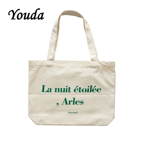 Youda-sac à main en toile pour femmes, sac à bandoulière Style Simple, sac à main classique littéraire élégant, fourre-tout, décontracté ► Photo 1/6