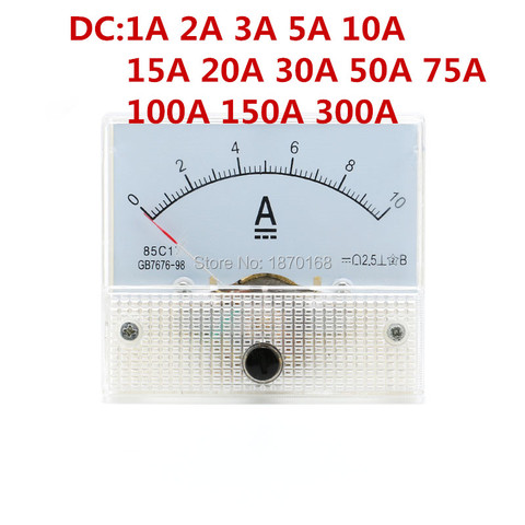 85C1-A Analogique DC Ampèremètre Compteur Jauge 1A 2A 3A 5A 10A 20A 30A 50A 75A 100A 150A AMPLI Jauge Mécanique Actuel Ampèremètres ► Photo 1/6