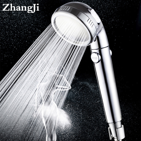 Zhang Ji-pomme de douche à main, finitions galvanisées en ABS 3 Modes réglables, SPA économie d'eau, haute pression, salle de bains ► Photo 1/6