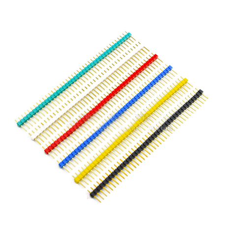 Connecteur de tête cassable 1x40 broches pour Arduino, 10 pièces, bande 40 broches colorée à une rangée mâle 2.54 ► Photo 1/3