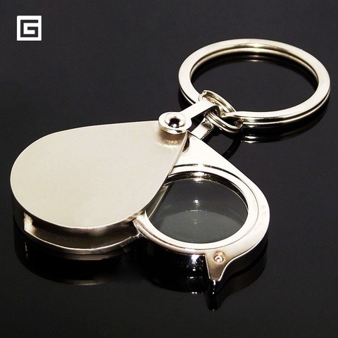 Mini Portable 10X pliant porte-clés loupe avec porte-clés quotidien main loupe verre outil Lupa cadeau ► Photo 1/6