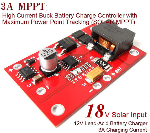 MPPT contrôleur solaire dc 12 v batterie au plomb charge 3A Module de chargeur puissance PWM Buck turbulent, courant constant, surcharge ► Photo 1/1