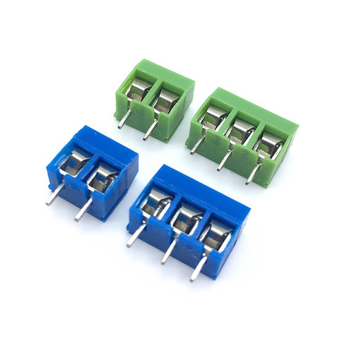 Connecteur de bornier à vis PCB KF301-5.0-2P 3P KF301 2 broches 3 broches 5.0mm, bleu et vert, 20 pièces/lot ► Photo 1/6