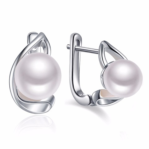 Sinya – boucles d'oreilles en argent sterling 925 pour femmes, perles naturelles, design lune, marque de bijoux de mariage, tendance ► Photo 1/5