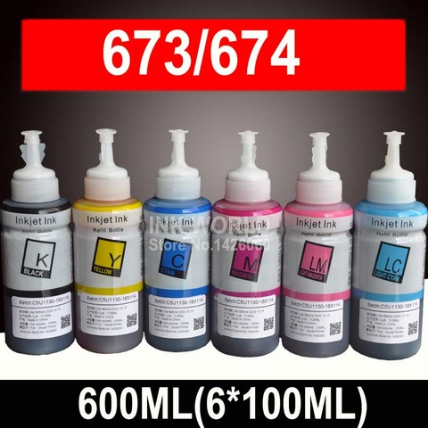 600 ml D'encre Kit de Recharge compatible EPSON L800 L805 L810 L850 L1800 L351 L350 L551 imprimante d'encre T6731 T6732 T6733 t6734 T6735 T6736 ► Photo 1/6