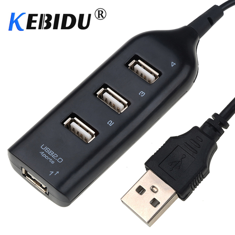 Kebidu universel USB Hub 4 ports USB 2.0 avec câble haute vitesse Mini Hub prise motif séparateur câble adaptateur pour ordinateur portable PC ► Photo 1/6