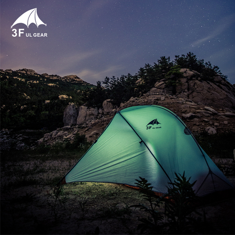 3F UL Gear – tente de Camping simple, Double couche, 15D/210T, randonnée, imperméable, 3 saisons, 4 saisons, extérieur avec tapis ► Photo 1/5