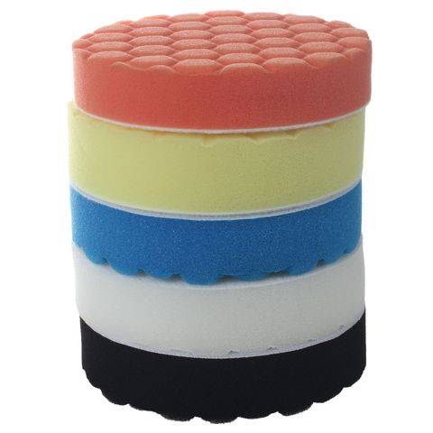 5 pièces 5 pouces (125mm) kit de tampon de polissage pour voiture polisseuse éponge blanc bleu jaune noir Orange ► Photo 1/4