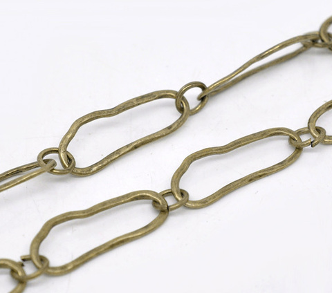 Doreenperles de 1M, chaîne à gros maillons ton Bronze, résultats 25x9mm (B14207), yiwu ► Photo 1/3