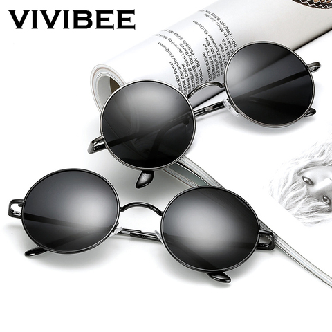 VIVIBEE-lunettes de soleil polarisées classiques en métal, rétro UV400, tendance, décontracté ► Photo 1/6